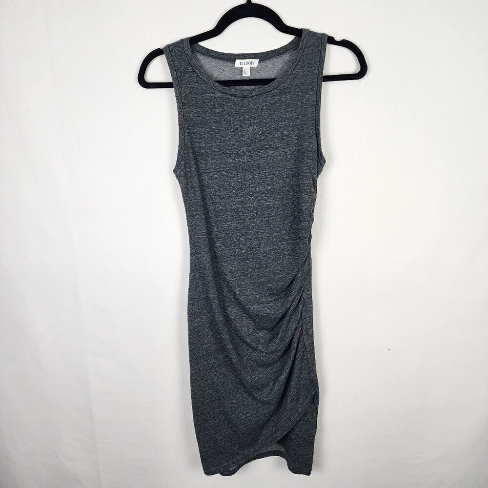 Tildon Side Rouche Bodycon Dark Gray Sleeveless Dress SIZE XS